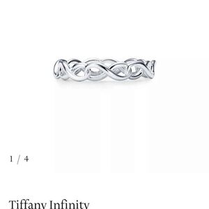 Tiffany & Co. Narrow Infinity Ring/Band in Silver, Size 7